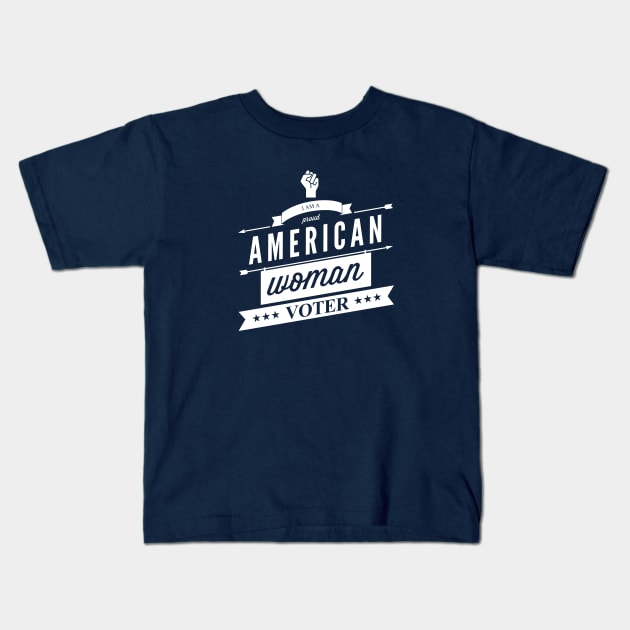 American Woman Voter (retro style) Kids T-Shirt by OneTermDonnie